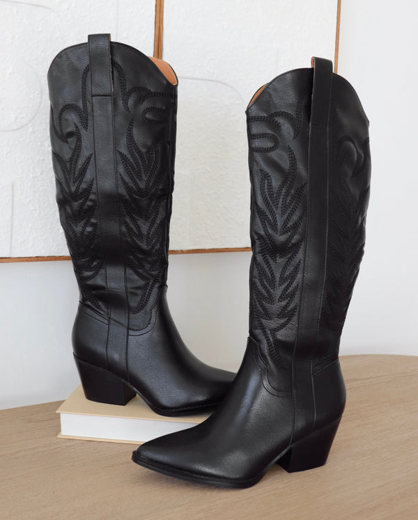Callie Cowgirl Boots - Black
