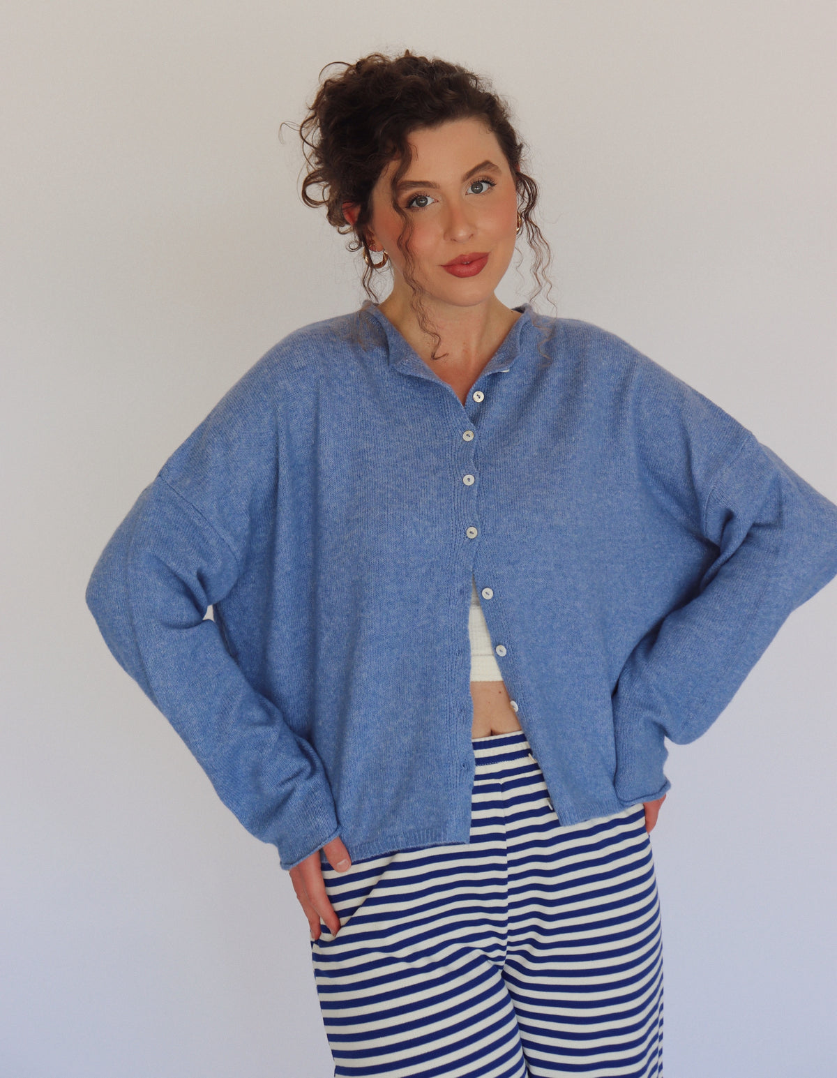 Collins Cardigan - Dusty Blue