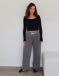 Taylor Pants - Black + White