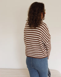 Collins Cardigan - Brown + Ivory