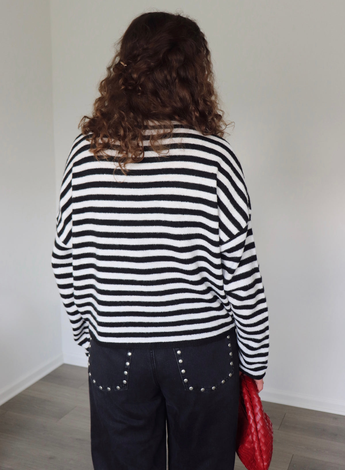 Collins Cardigan - Black + White