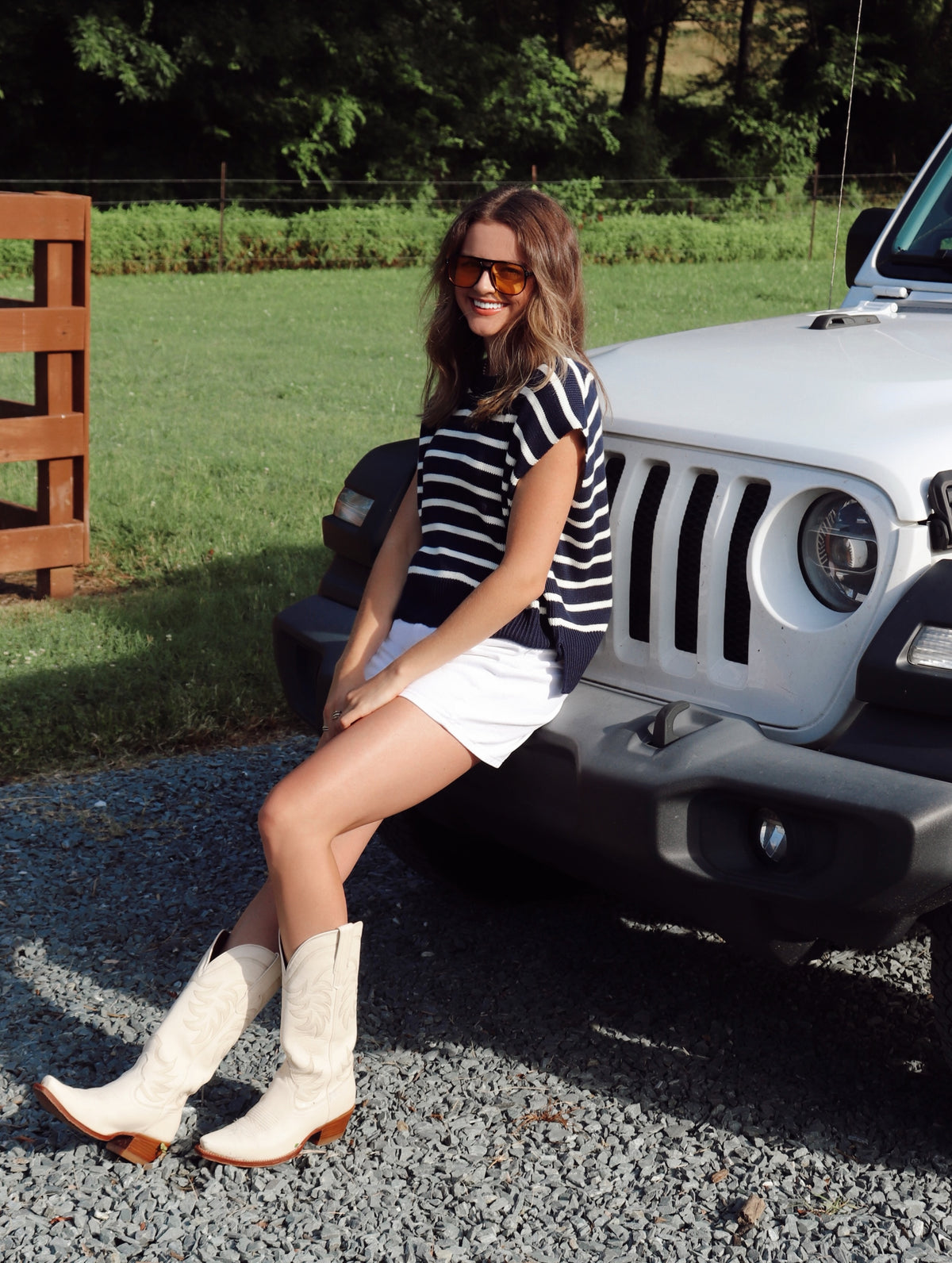 Tommie Top - Navy + White