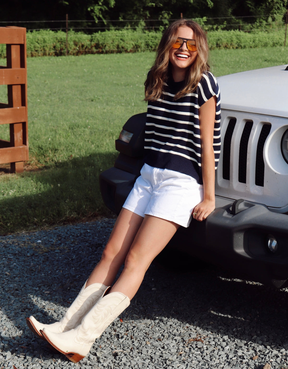 Tommie Top - Navy + White