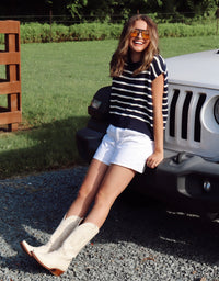 Tommie Top - Navy + White