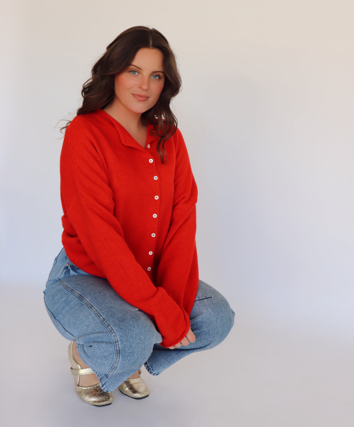 Collins Cardigan - Tomato Red