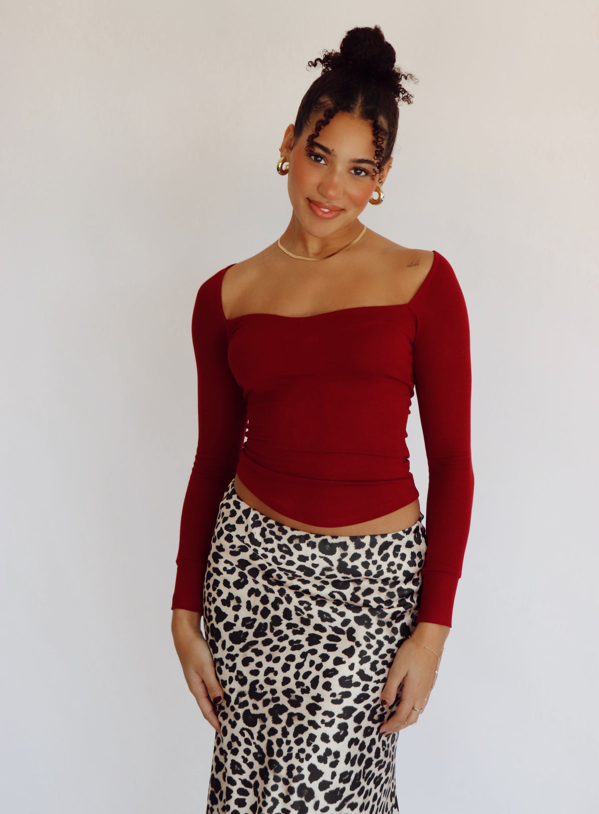 Birdie Top - Burgundy