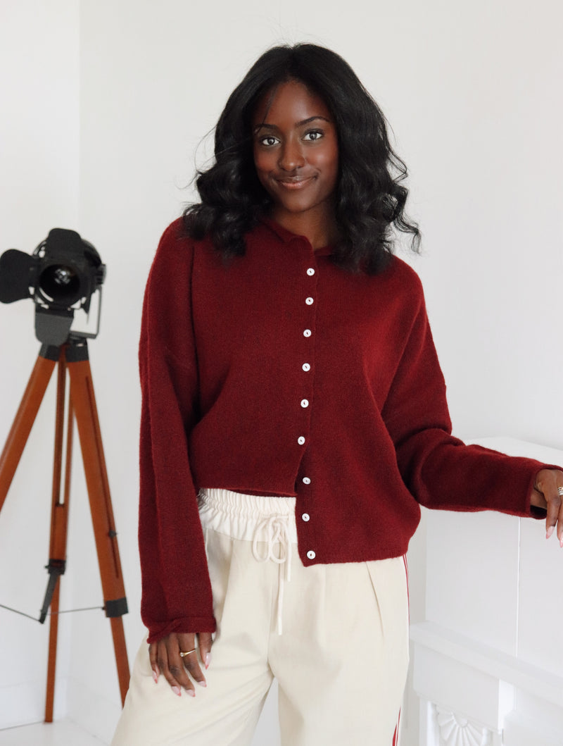Collins Cardigan - Burgundy
