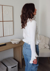 Victoria Sweater Top - White