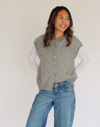 Collins Cardigan - Short Sleeve - Gray