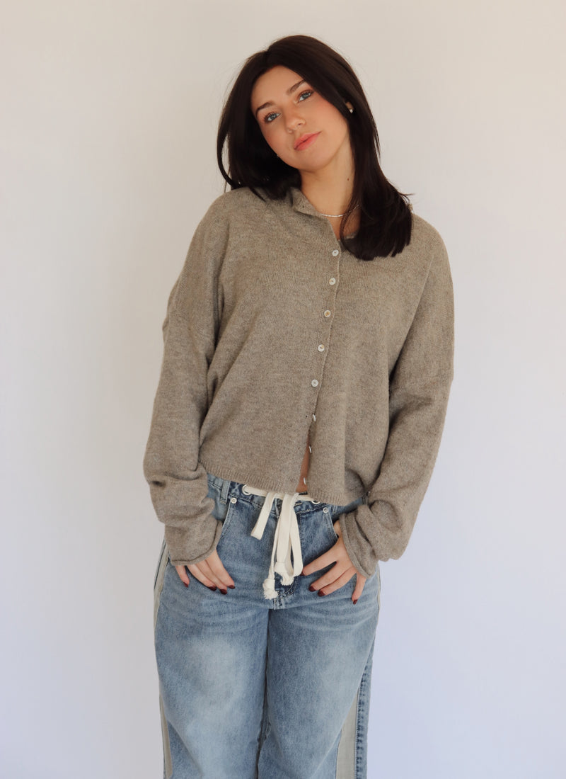 Collins Cardigan - Taupe (RESTOCK)