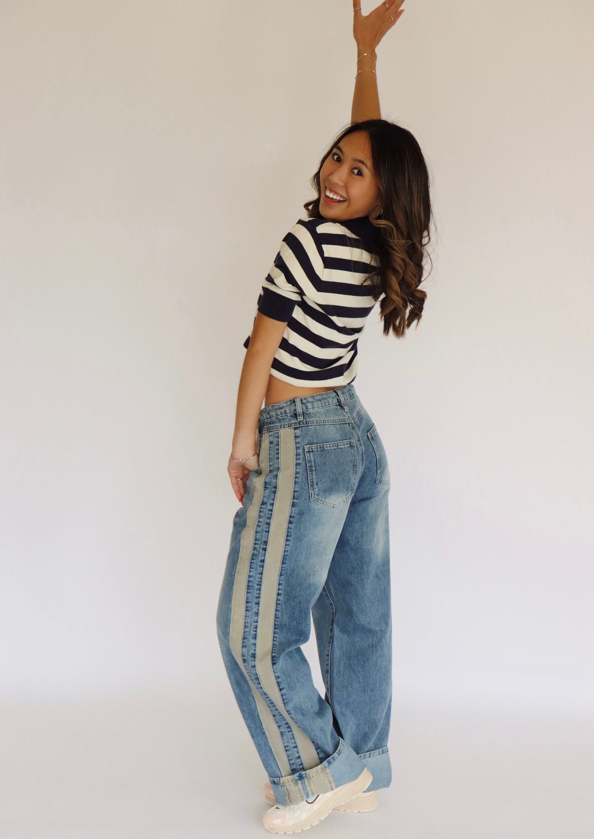 Carmine Top - Blue + White