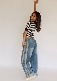 Carmine Top - Blue + White