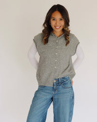 Collins Cardigan - Short Sleeve - Gray