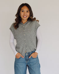Collins Cardigan - Short Sleeve - Gray