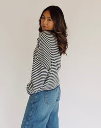 Collins Cardigan - Denim + White