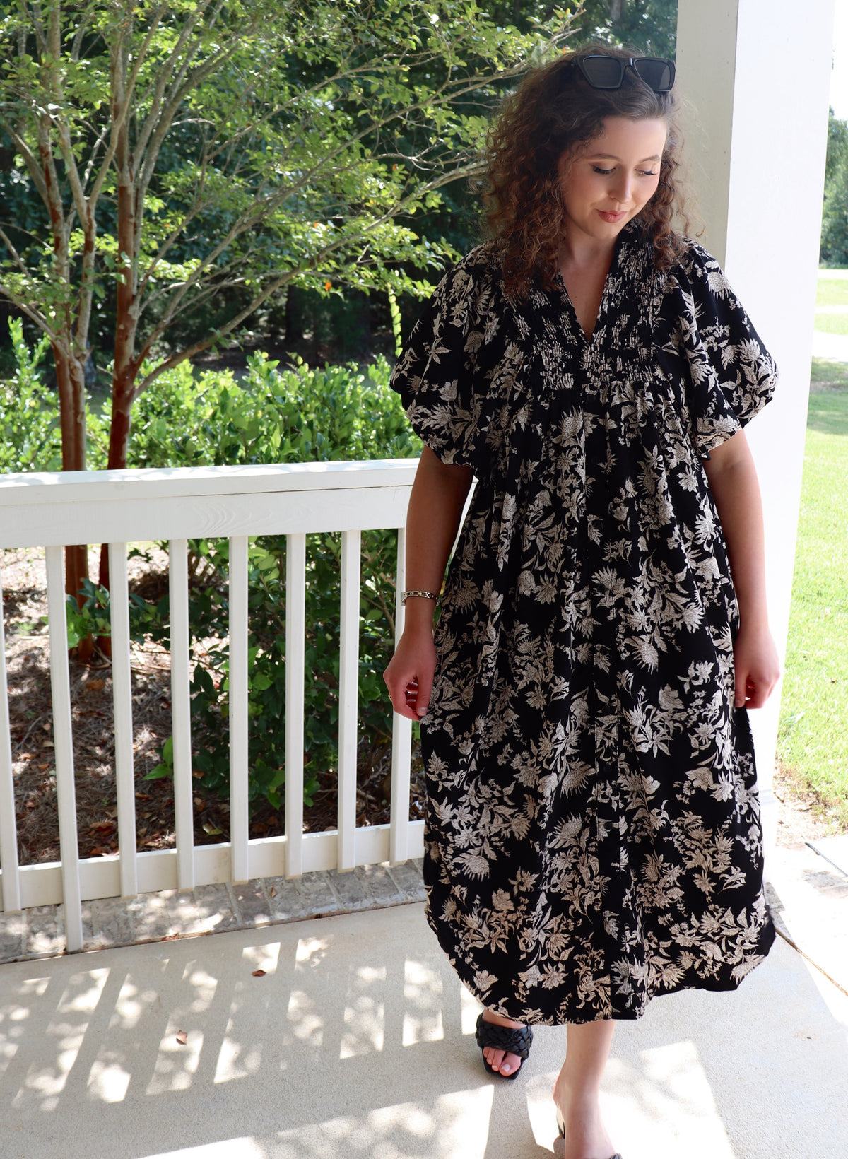 Annalise Dress - Black + Floral