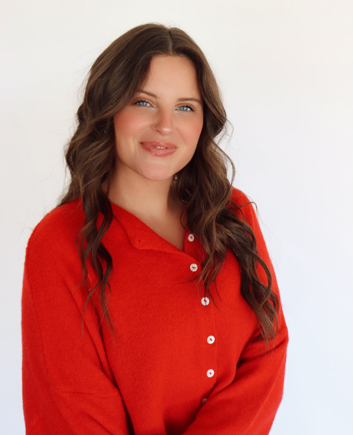 Collins Cardigan - Tomato Red