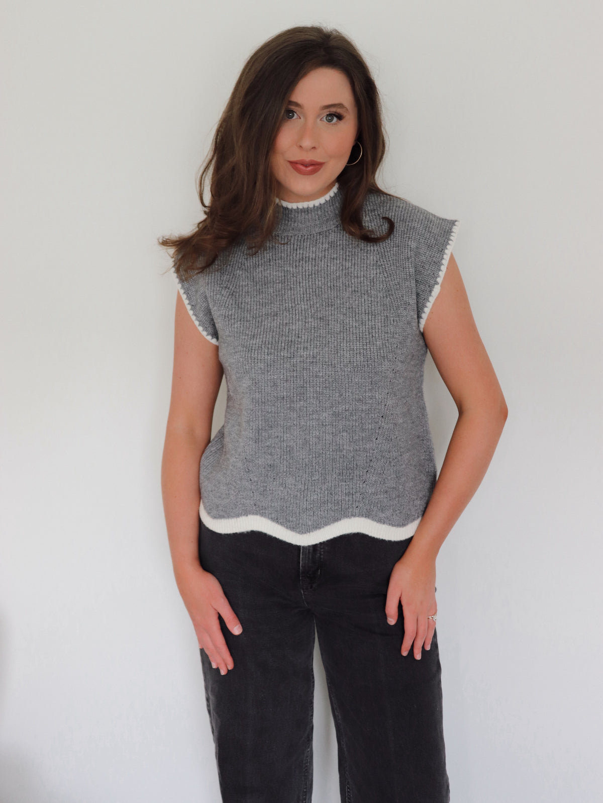 Hollis Sweater Top - Gray