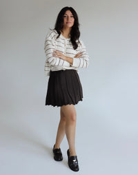 Hollis Cardigan - Dark Red Stripes