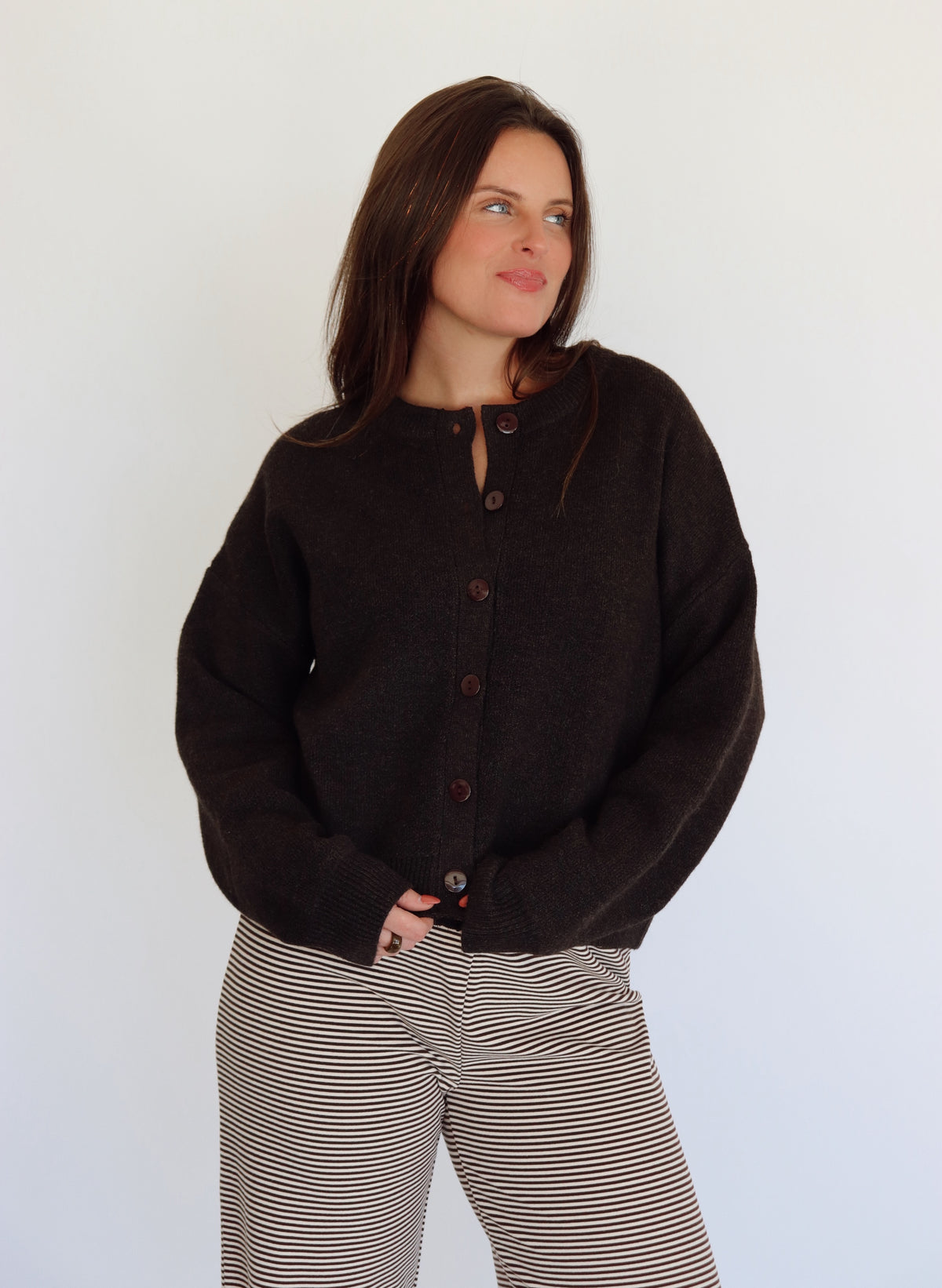 Josie Cardigan - Dark Brown