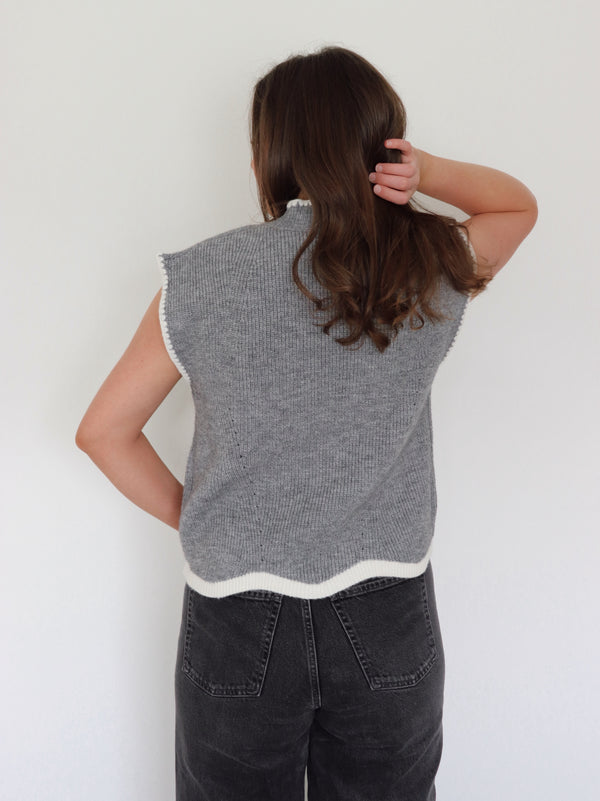 Hollis Sweater Top - Gray