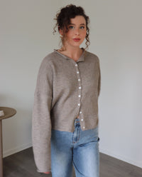 Collins Cardigan - Taupe (RESTOCK)