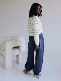 Hollis Cardigan - Dark Blue Stripes