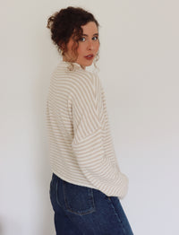 Collins Cardigan - Beige and White