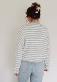 Collins Cardigan - Gray + White