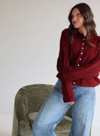 Collins Cardigan - Burgundy