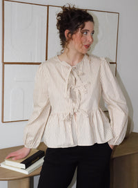 Fallon Top - Brown Stripes