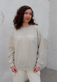 Aria and Brin Embroidered Sweatshirt - Light Sand